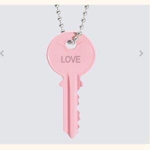 The Giving Keys Pink Love Pendant Necklace with Silver Ball Chain